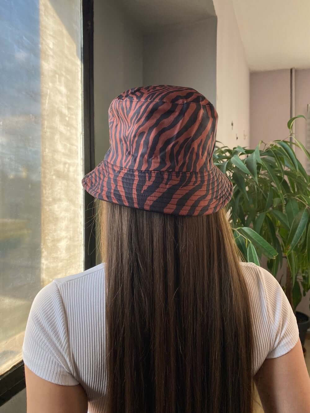 Zebra Brown Bucket Hat